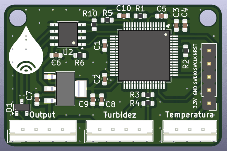 Desenho da placa AquaNode desenhada no Ribalab